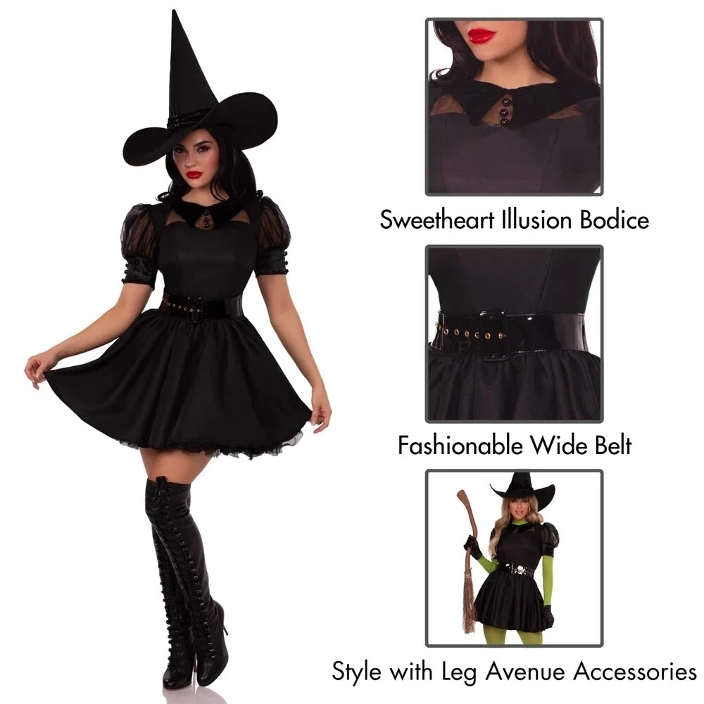 Leg Avenue Womens Classic Bewitching Witch Costume Plus Size Costumes with Witch